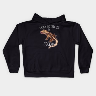 Crested Gecko Easily Distracted Kids Hoodie